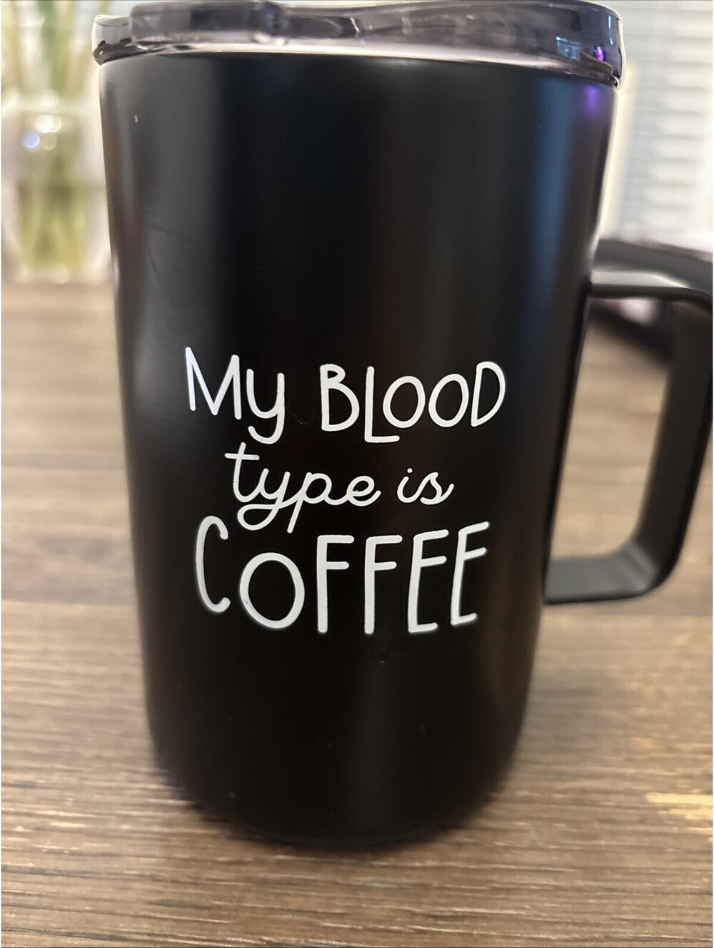 My Blood Type Is Coffee Metal 16Oz. Tumbler Kirkland’s With Straws